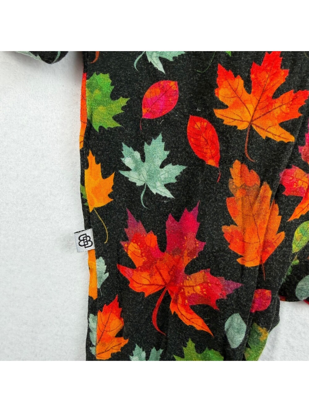 Little Bums Baby Romper 18-24M Fall Autumn Leaf Print Bamboo Zip Footie Pajamas - Picture 3 of 6